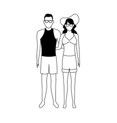 Avatar Couple With Beach Clothes And Sunglasses