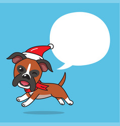 Cartoon Boxer Dog With Christmas Costume