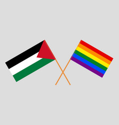 Crossed Flags Of Palestine And Lgbtq