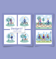 Six Designs People In Park