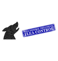 Textured Flea Control Treatment Stamp Seal And Dog