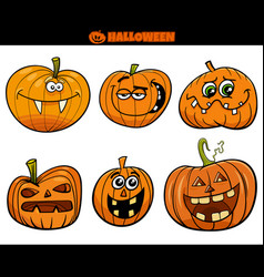 Cartoon Halloween Pumpkins Or Jackolantern Set