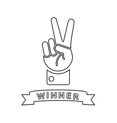 Victory Outline Icon Line Art