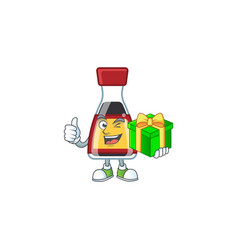 Smiley Say Asian Sauce Character With Gift Box