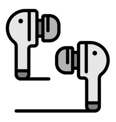 Bluetooth Earphones Icon Color Outline