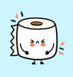 Cute Funny Sad White Toilet Paper Roll