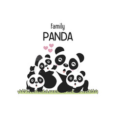 Cute Panda Family Father Mother And Baby