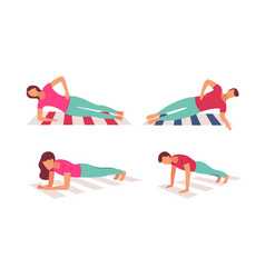 Couple Doing Plank Exercise Core Workout Together