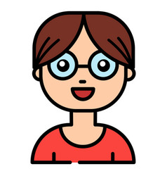 Girl With Glasses Color Stroke