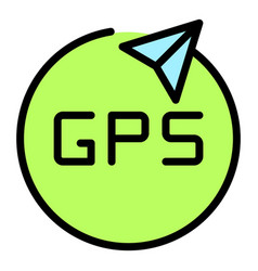 Gps Trajectory Icon Flat