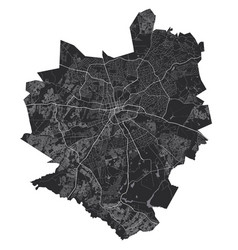 Harare Map Detailed Black Map Of City