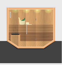 Wooden Empty Sauna Room