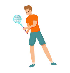 Amateur Tennis Icon Cartoon Style