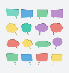 Collection Of Color Paper Cut Out Speech Bubble