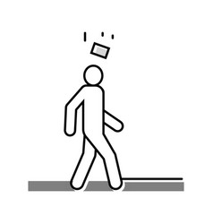 Falling Brick Man Head Color Icon