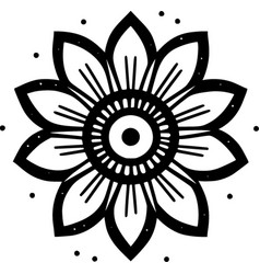 Flower - Black And White Isolated Icon