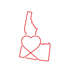 Idaho Us State Red Outline Map