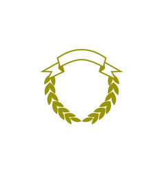 Leaf ribbon shield template blank Royalty Free Vector Image