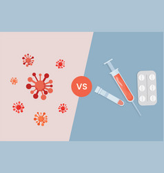 Oral Vaccine And Syringe Against Coronavirus