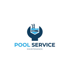 Simple Water Pool Service And Maintenance Logo