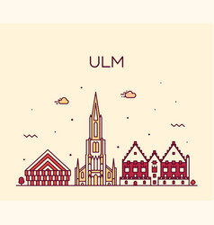 Ulm Skyline Germany Baden Linear Style