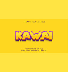 3d Text Effect Kawaii Yellow Font