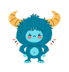 Cute Funny Sad Angry Yeti Monster Character