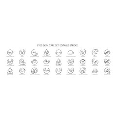 Eye Skin Care Area Icon Pack Set For Patch Cream