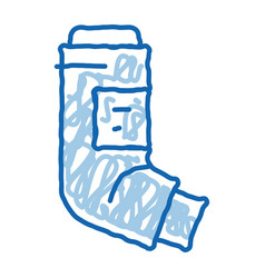 Inhaler Asthma Treatment Tool Doodle Icon Hand