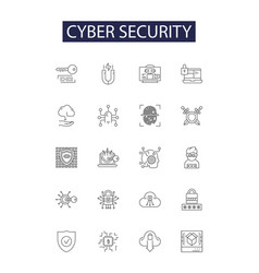 Cyber Security Line Icons And Signs