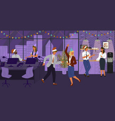 New Year And Christmas Party In Office Concept