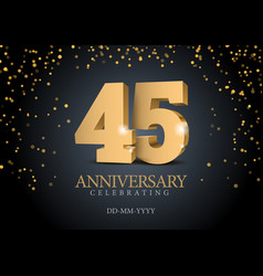 Anniversary 45 Gold 3d Numbers