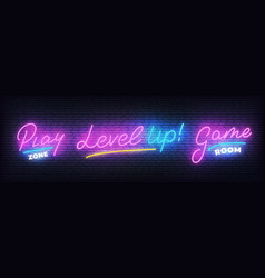 Gamer Neon Set Play Zone Game Room Level Up