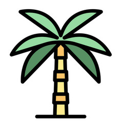 Plant Palm Tree Icon Color Outline