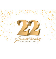 Anniversary 22 Gold 3d Numbers