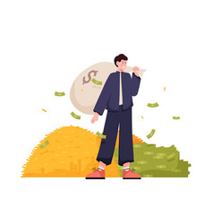 Rich Man With Bag With Money