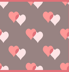 Two Heart Repeat Pattern In Pink And Charcoal Grey