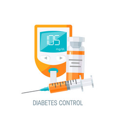 Diabetes Management Concept In Flat Style