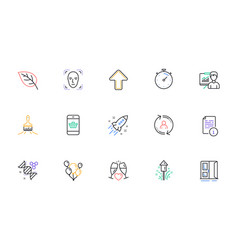 Face Detection Brush And Fireworks Line Icons