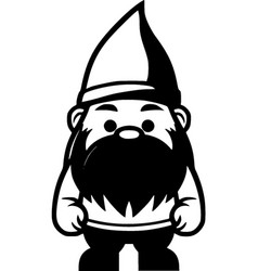 Gnome - Black And White Isolated Icon