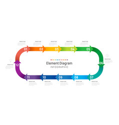 Infographic Arrow Template For Business 12 Steps