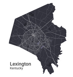 Lexington Map Detailed Black Map Of