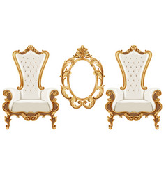 Louis Xvi Style Chair With Golden Neoclassic