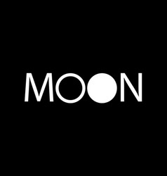 Moon Typography Icon Lettering