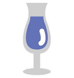 Blue Cocktail In Tall Glass On A White Background