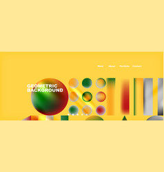 Colorful Geometric Shapes On A Yellow Background