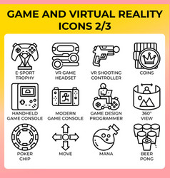 Game And Virtual Reality Icon Set