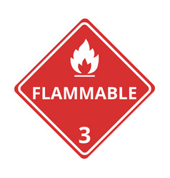 Isolated Flammable 3 Hazmat Symbol