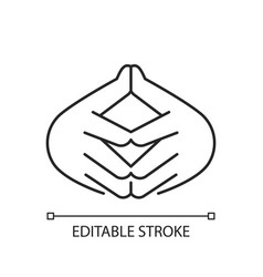 Steeple Hand Gesture Linear Icon