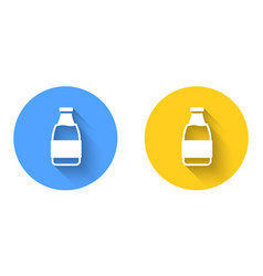 White Closed Glass Bottle With Milk Icon Isolated